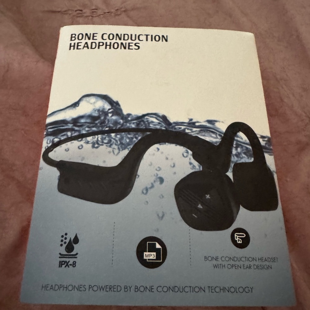 Black Bone Conduction On-Ear Headphones - Open-Ear Sports Design
